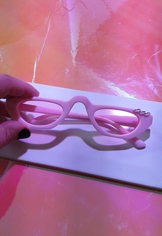 SLIM PINK TINTED Y2K SUNGLASSES