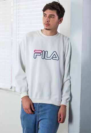 VINTAGE FILA SWEATSHIRT JUMPER LOGO 90S L 17.3