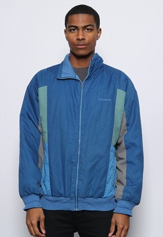 VINTAG ADIDAS LOGO TRACK JACKET BLUE