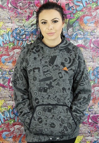 VINTAGE ADIDAS HOODIE/HOODED SWEATSHIRT. UNISEX.