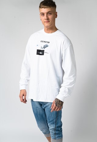 WHITE OVERSIZED MILE HIGH LONGSLEEVE T-SHIRT