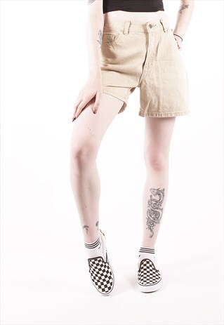 VINTAGE 90S HIGH WAISTED BEIGE DENIM SHORTS /MM3123