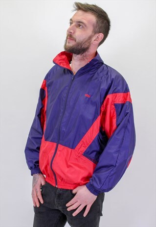 VINTAGE FESTIVAL SHELL PATTERN JACKET IN BLUE XL