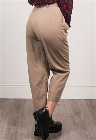 VINTAGE 90'S BEIGE TAPERED TROUSERS