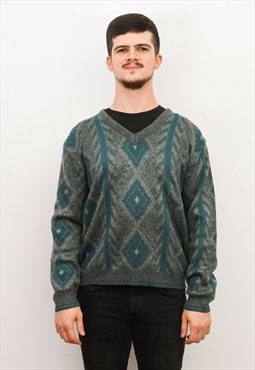 GREENWOODS Vintage Men's XL Grey Sweater Jumper Pullover Top