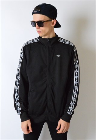 BLACK MINIMALIST UMBRO TRACK JACKET