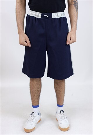 VINTAGE PUMA NAVY/SILVER 90'S SPORT SHORTS