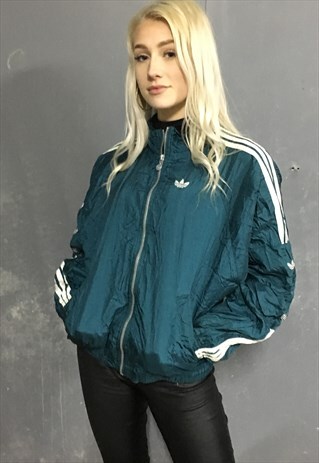 VINTAGE ADIDAS TRACKSUIT SHELL SUIT BOMBER JACKET SLIM-FIT S