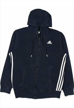 Adidas 90's Spellout Zip Up Hoodie Small Black