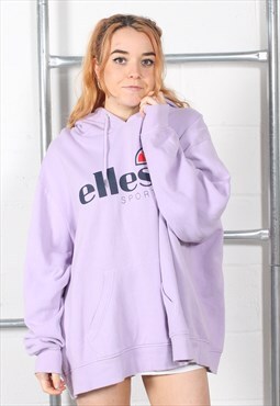 Vintage Ellesse Hoodie Purple Pullover Sports Jumper UK 28