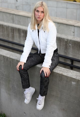 VINTAGE Y2K ALPHA INDUSTRIES RAVE CROP JACKET WHITE