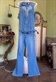 SLEEVELESS DENIM JUMPSUIT WITH BELT, ZIP UP JEAN JUMPSUIT
