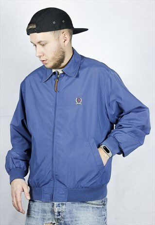 VINTAGE MENS TOMMY HILFIGER HARRINGTON JACKET FLEECE LINING