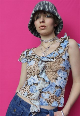 Y2K LEOPARD PRINT TOP