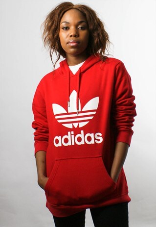 ADIDAS HOODIE RED SWEATER JUMPER, S