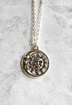 Celestial Moon and Sun Statement Necklace