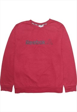 Vintage 90's Reebok Sweatshirt Spellout Crew Neck Red