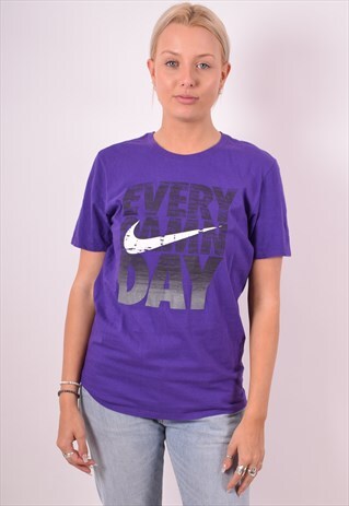 NIKE WOMENS VINTAGE T-SHIRT TOP SMALL PURPLE 90S