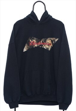 Vintage Budweiser Graphic Black Hoodie Mens