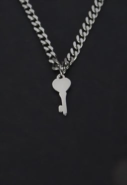 CRW Silver Tiny Key Necklace 