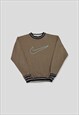 Vintage 90s Nike Embroidered Logo Sweatshirt in Brown