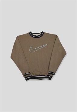 Vintage 90s Nike Embroidered Logo Sweatshirt in Brown