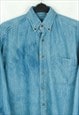 CASUAL DENIM BUTTON UP LONG SLEEVE MADE CANADA SHIRT OXFORD