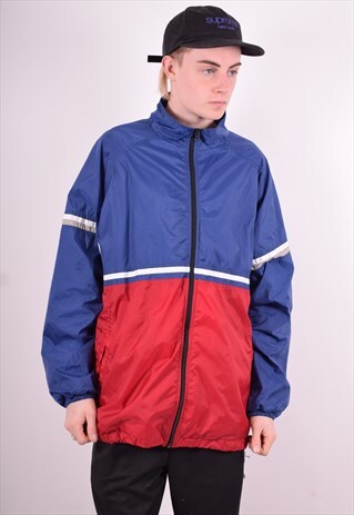NIKE MENS VINTAGE TRACKSUIT TOP JACKET XL BLUE 90'S