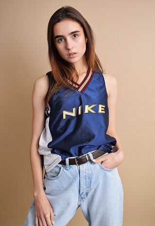 90'S RETRO NIKE ATHLEISURE VARSITY OVERSIZED JERSEY TOP
