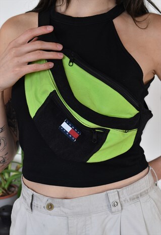 VINTAGE TOMMY HILFIGER LIME GREEN FANNY PACK