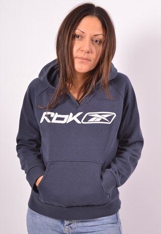VINTAGE REEBOK HOODIE JUMPER BLUE