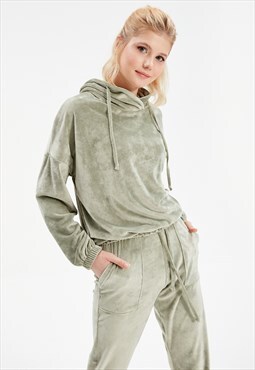 Women's Green Velvet Soft Tracksuit