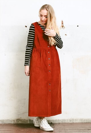 VINTAGE 90S CORDUROY MAXI DRESS