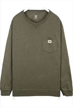 Vintage 90's Lee Sweatshirt Pocket Crewneck Khaki