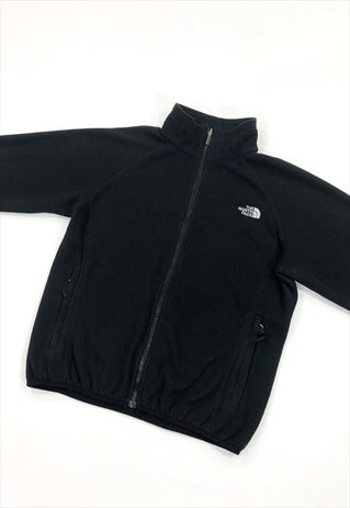 WOMENS NORTH FACE FLEECE ZIPPER BLACK JACKET