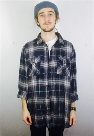 VINTAGE CHECK FLANNEL SHIRT