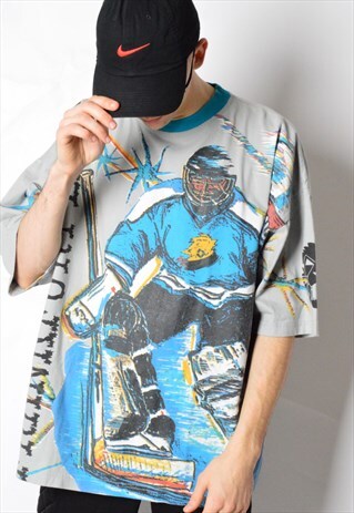 VINTAGE 90S COLOURFUL HOCKEY FRANKFART LIONS T-SHIRT