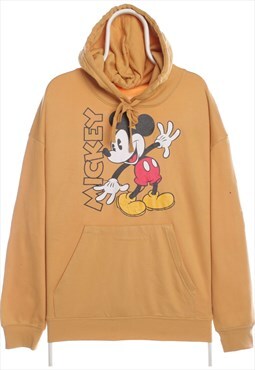 Vintage 90's Disney Hoodie Mickey Mouse Pullover Yellow