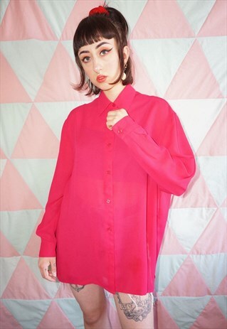 VINTAGE 90S HOT PINK FLOATY SHIRT