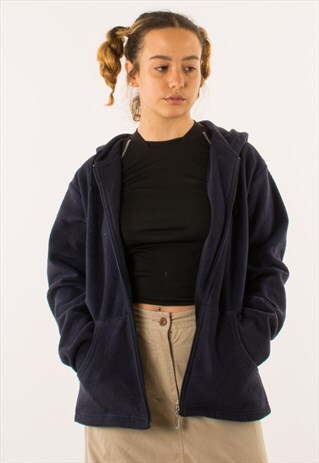 VINTAGE NAVY FILA FULL ZIP FLEECE HOODIE