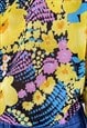 VINTAGE 70'S INES LADIES FLORAL DAGGER COLLAR BLOUSE SMALL