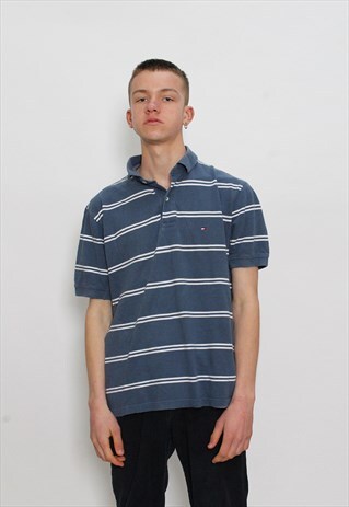 VINTAGE TOMMY HILFIGER STRIPED POLO SHIRT