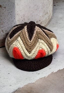 Vintage Unisex Crocheted Knitted Hat