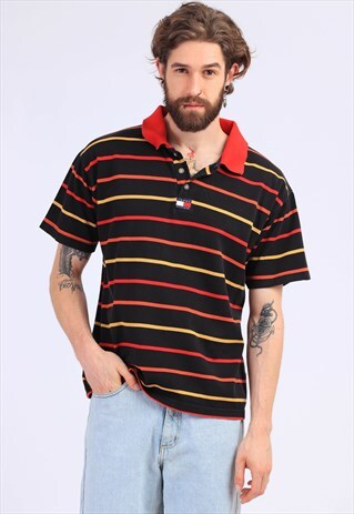 VINTAGE TOMMY HILFIGER STRIPES POLO SHIRT