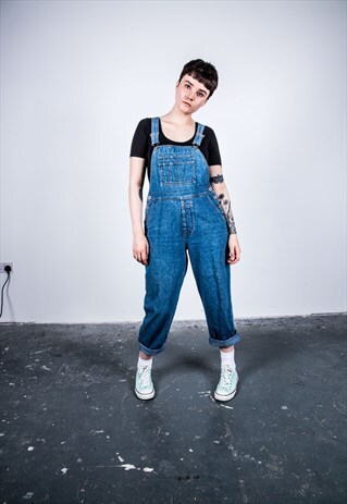 VINTAGE BLUE DENIM DUNGAREES