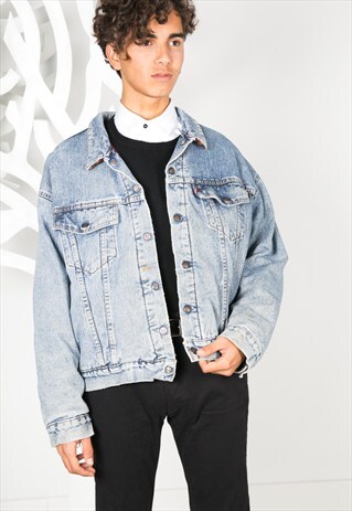 VINTAGE 80'S LEVI'S BLANKET DENIM JACKET / S0317