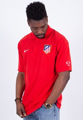 VINTAGE RED ATLETICO MADRYT POLO SHIRT NIKE