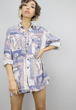 VINTAGE 80S/90S OVERSIZED PATTERNED SHIRT