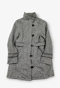 Vintage ESPIRIT Wool Jacket Black/White Large BV15162