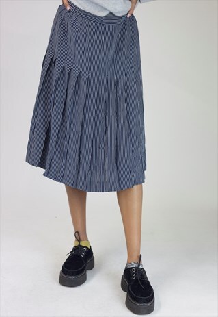VINTAGE 90S NAVY STRIPE PATTERNED SKIRT